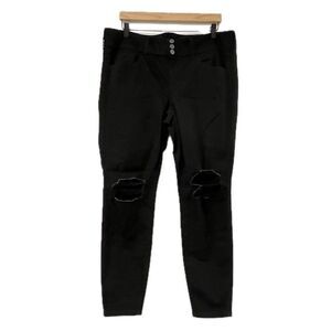 Torrid Black Jean with Ripped Knee - Please see measurements